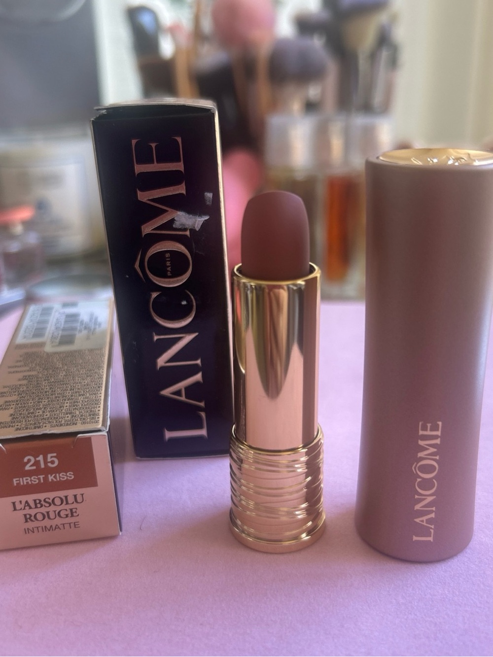 Lancôme L'Absolu Rouge Intimatte Lipstick 215 First Kiss - Mauve Pink